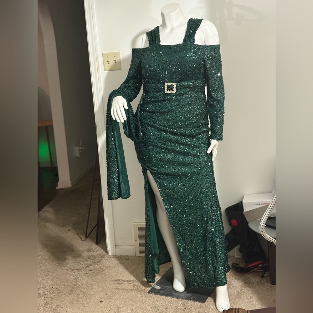 Glamorous Green Sequin Gown
